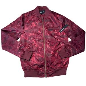 Maroon Members Only Bomber Jacket